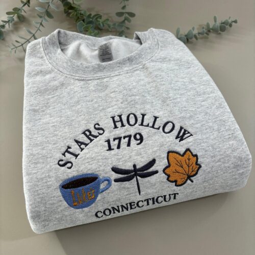 Stars Hollow 1779 Connecticut Embroidered Sweatshirt Fall Autumn Apparel Cozy Seasonal Wear image 0