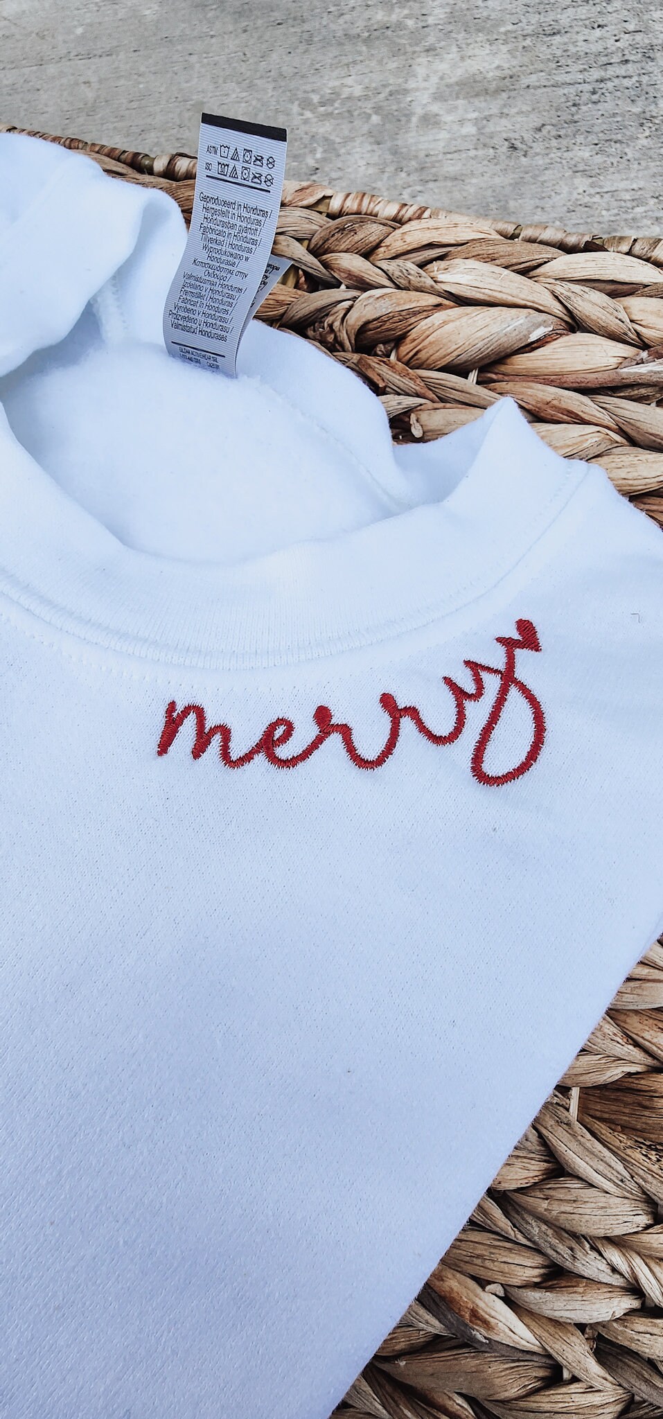 Women's Embroidered Merry Christmas Collar Sweatshirt Perfect Holiday Gift image 2