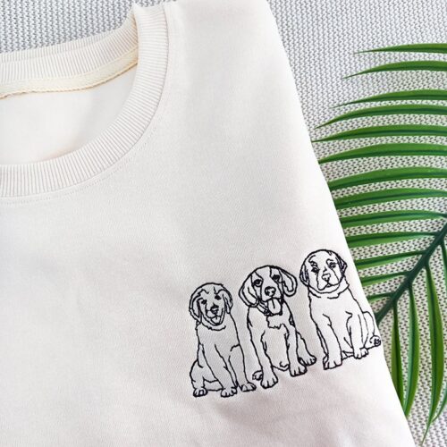 Custom Embroidered Pet Sweatshirt Personalized Dog/Cat Photo Crewneck or Hoodie Unique Birthday Gift image 0