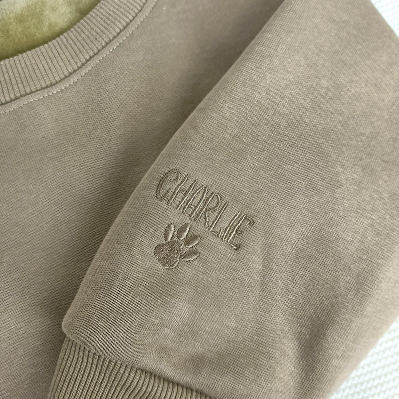 Personalized Embroidered Pet Sweatshirt from Photo Custom Dog or Cat Face Crewneck with Name image 2