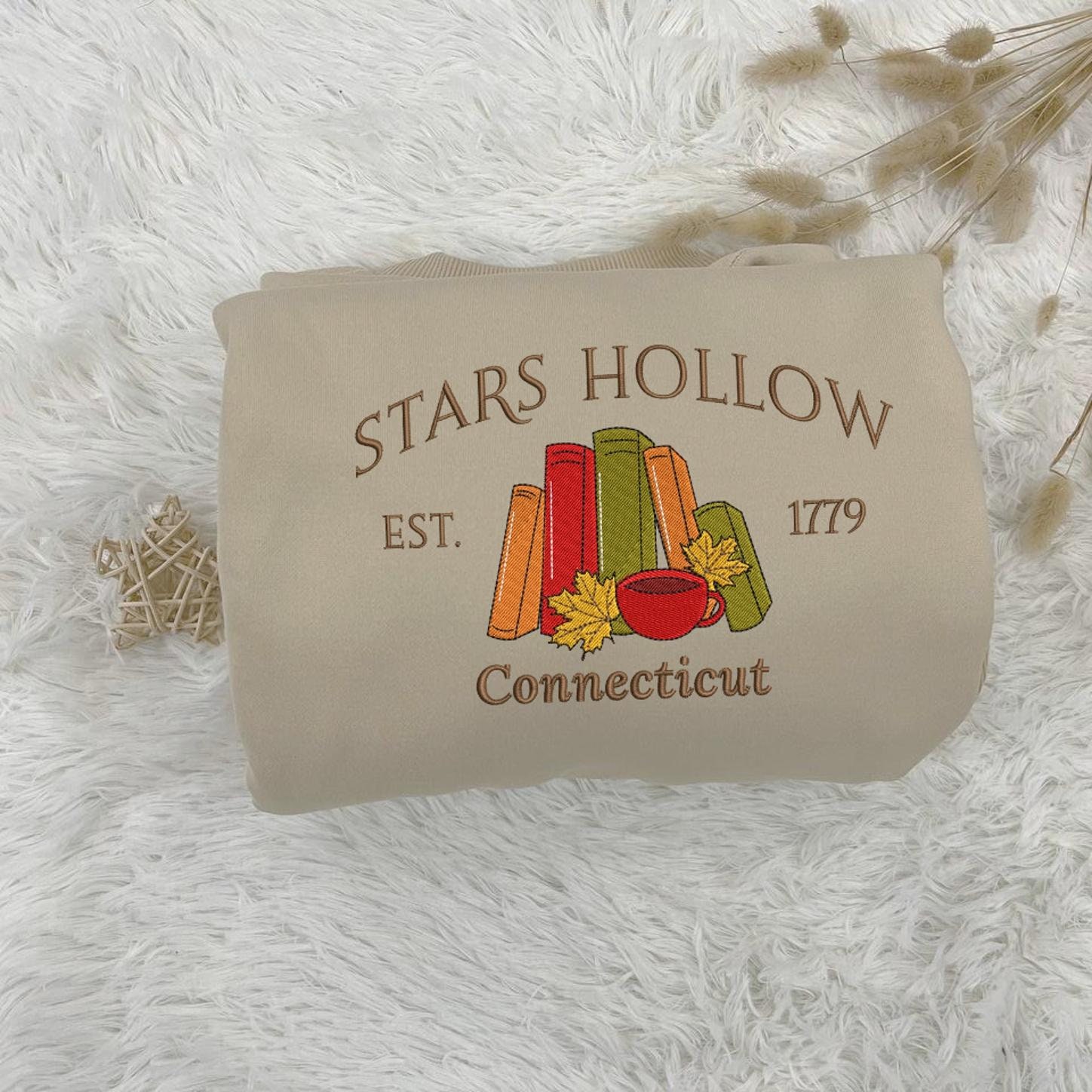 Stars Hollow Connecticut Embroidered Sweatshirt Cozy Fall Book Lover Gift for Her image 2