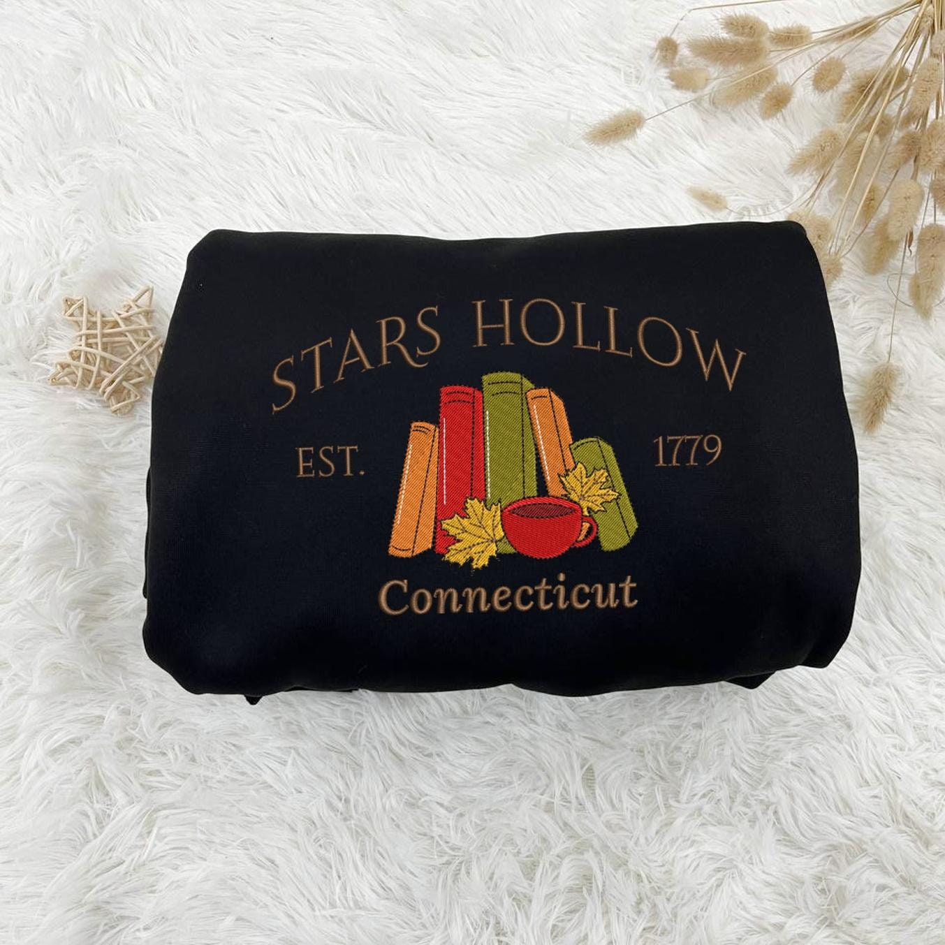 Stars Hollow Connecticut Embroidered Sweatshirt Cozy Fall Book Lover Gift for Her image 3