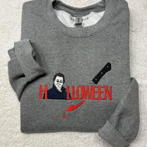 Michael Myers Halloween Embroidered Sweatshirt Hoodie Horror Movie Shirt Scary Movie Lover Gift image 0