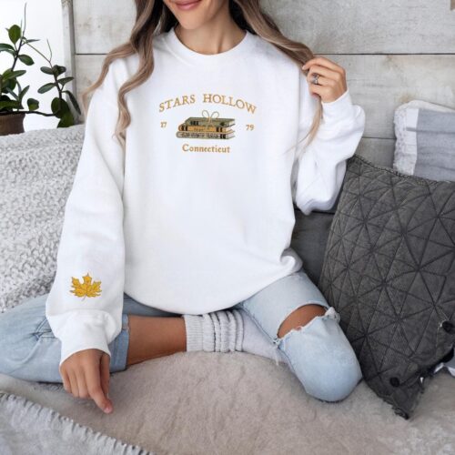 Stars Hollow Connecticut Embroidered Sweatshirt Gilmore Girls Hoodie Fall Bookish Shirt image 0