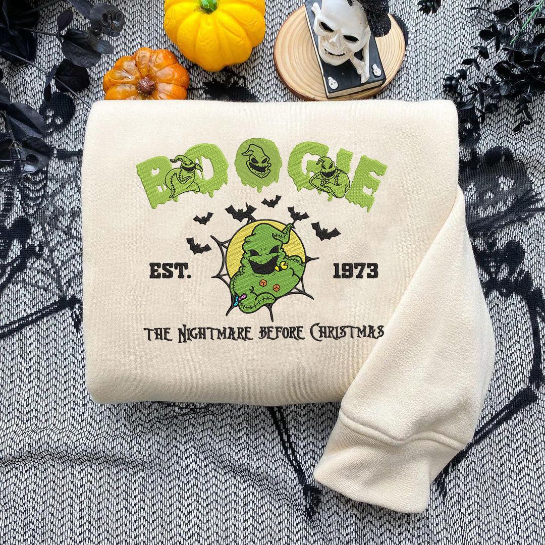 Nightmare Before Christmas Embroidered Sweatshirt Jack Sally Oogie Boogie Halloween Xmas Shirt image 6