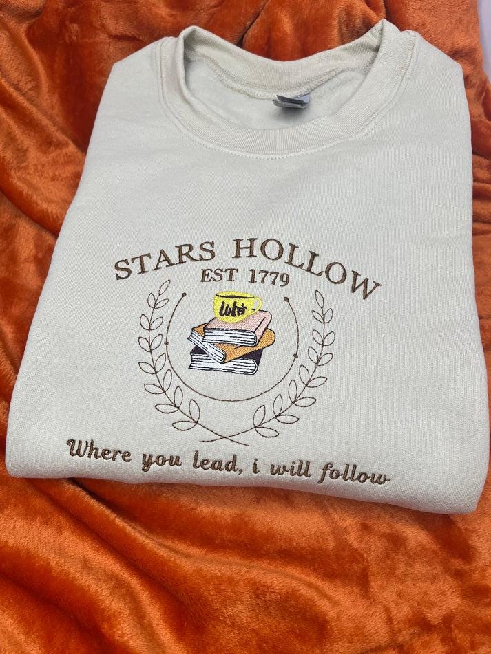 Stars Hollow Connecticut 1779 Embroidered Sweatshirt Fall & Autumn Embroidery Pullover image 2