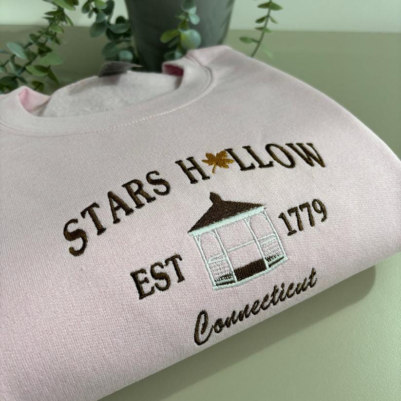 Stars Hollow Connecticut 1779 Embroidered Sweatshirt Fall Autumn Embroidery Cozy Seasonal Wear image 2