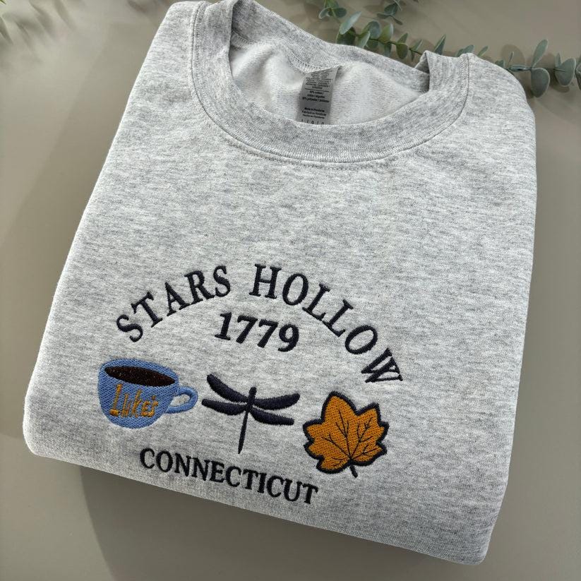 Stars Hollow 1779 Connecticut Embroidered Sweatshirt Fall Autumn Apparel Cozy Seasonal Wear image 1