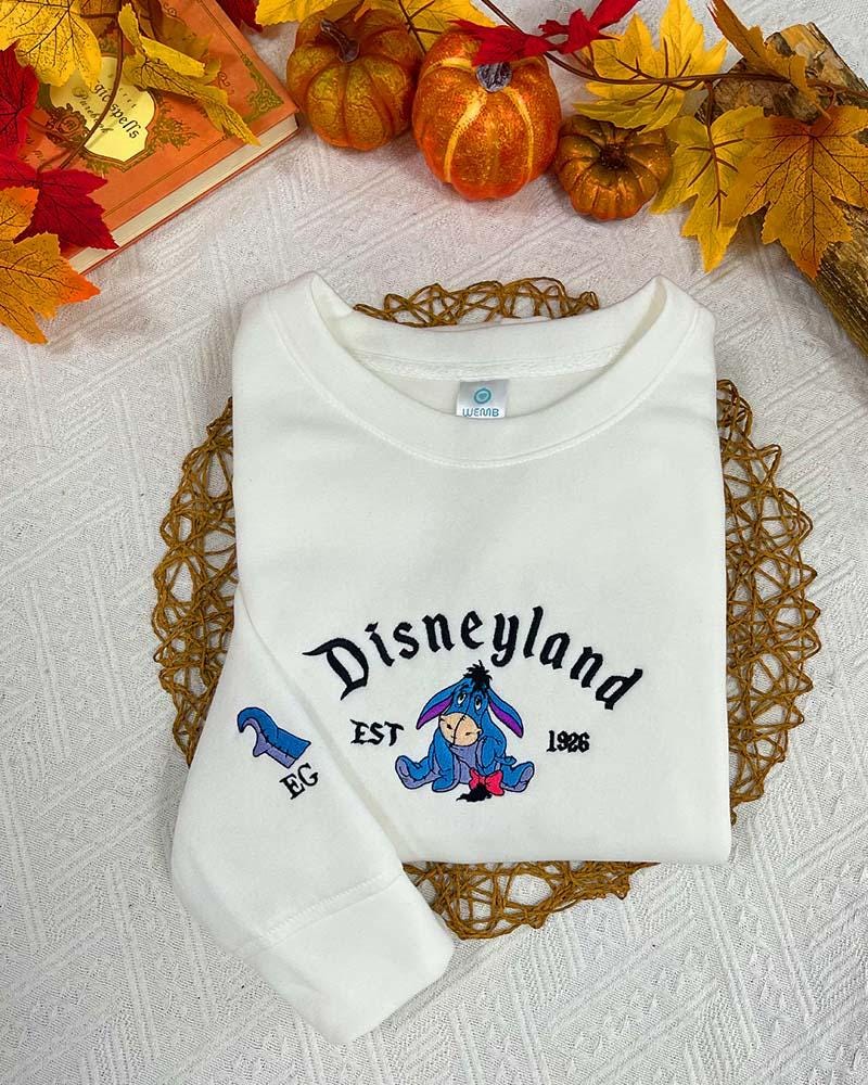 Winnie the Pooh Eeyore Tigger Embroidered Sweatshirt Cartoon Hoodie Movie Lovers Shirt image 3