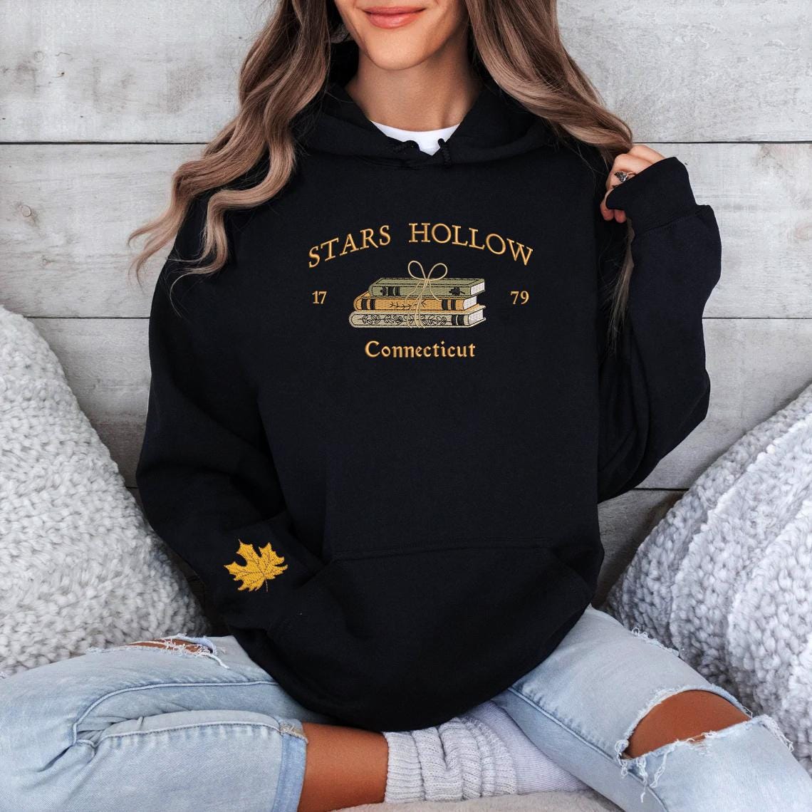 Stars Hollow Connecticut Embroidered Sweatshirt Gilmore Girls Hoodie Fall Bookish Shirt image 1