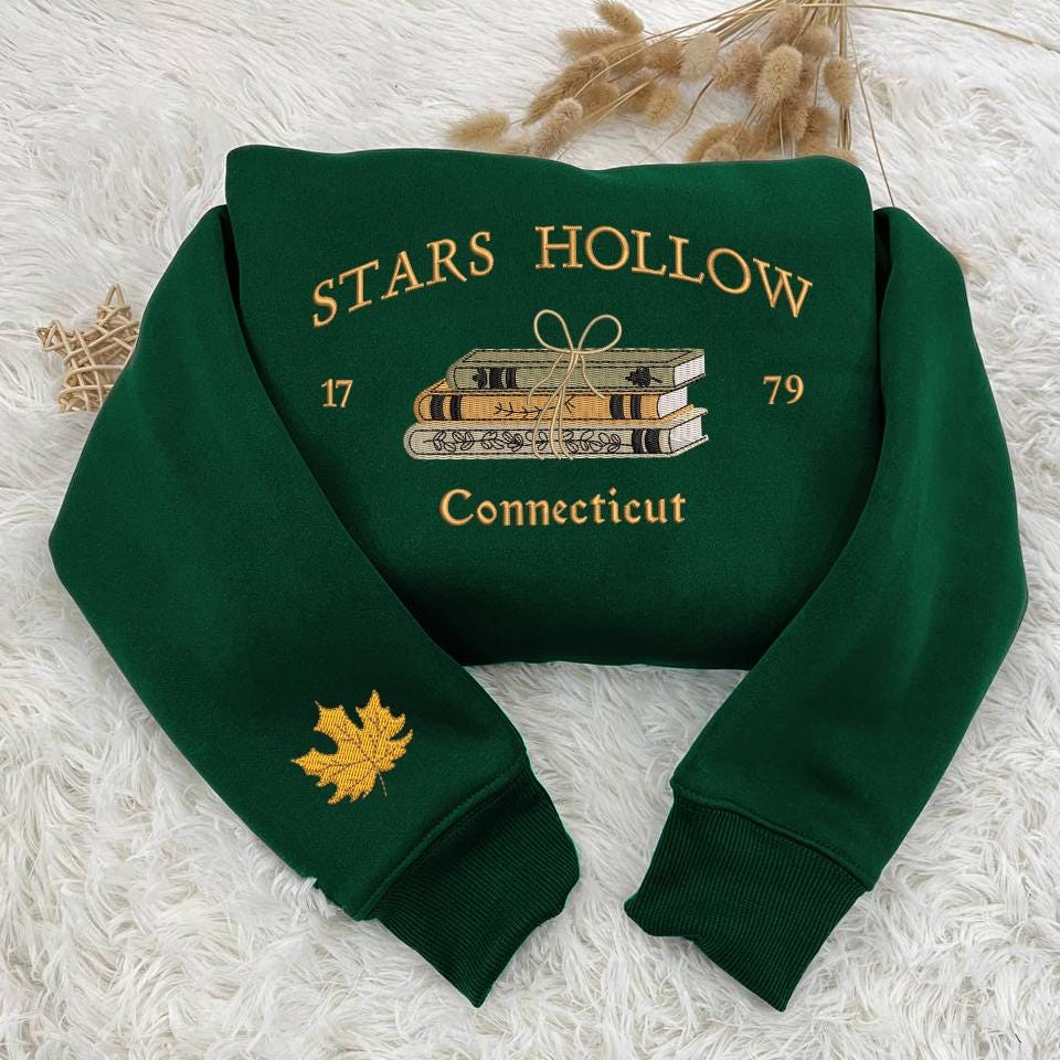 Stars Hollow Connecticut Embroidered Sweatshirt Gilmore Girls Hoodie Fall Bookish Shirt image 4