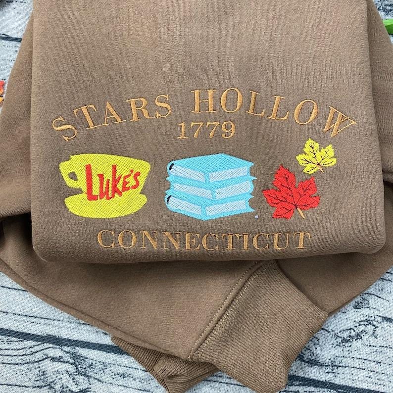 Stars Hollow Connecticut Embroidered Vintage Crewneck Sweatshirt Retro Gilmore Girls Themed Apparel image 2