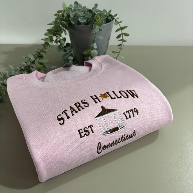 Stars Hollow Connecticut 1779 Embroidered Sweatshirt Fall Autumn Embroidery Cozy Seasonal Wear image 1